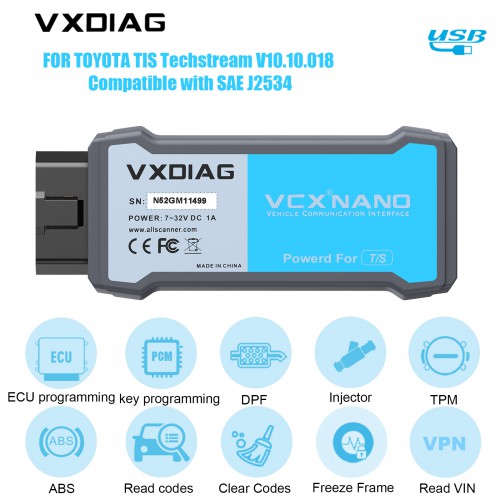 VXDIAG VCX NANO for TOYOTA Compatible with SAE J2534