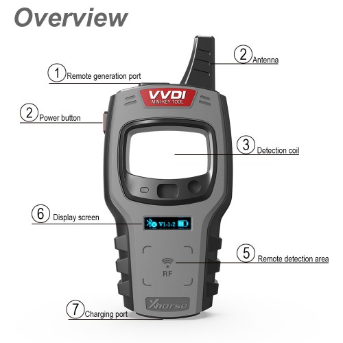 Global Version Xhorse VVDI Mini Key Tool Remote Renew Programmer Test Frequency Collect Data