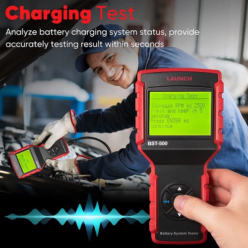 [No Tax] LAUNCH BST-500 Car Battery Tester 12V 24V Battery Load Tester,100-2000CCA Automotive Battery Alternator Tester for Cars/Boat/Truck/Lawn Mower