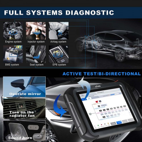 XTOOL D9HD Diagnostic Tools for 12V Car 24V Truck ECU Coding Programming Auto OBD2 Scanner Mechanical Workshop Tools