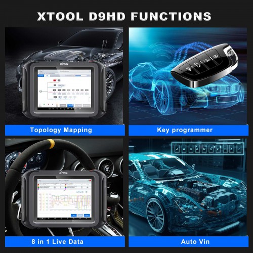 XTOOL D9HD Diagnostic Tools for 12V Car 24V Truck ECU Coding Programming Auto OBD2 Scanner Mechanical Workshop Tools