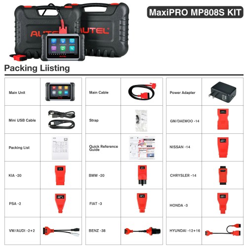 2024 Autel MaxiPRO MP808S Kit Bidirectional Scan Tool Advanced ECU Coding Scanner Upgrade of MS906 MP808K mit 30+ Service Functions