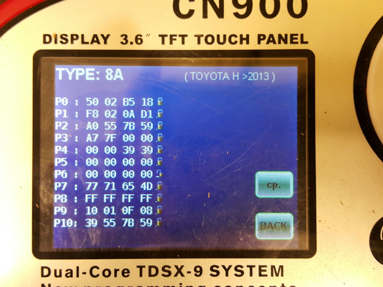 CN900 Key Programmer Screen