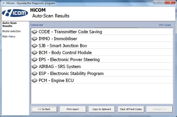 HiCOM Automatic vehicle scan