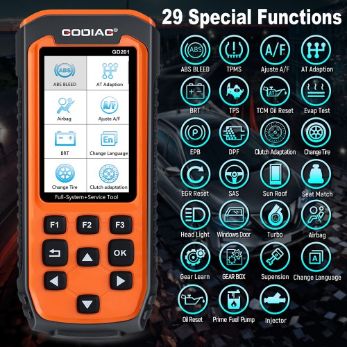 [EU Stock Clearance Sale] GODIAG GD201 Professional OBDII All-makes Full System Scan Tool with 29 Service Reset Functions