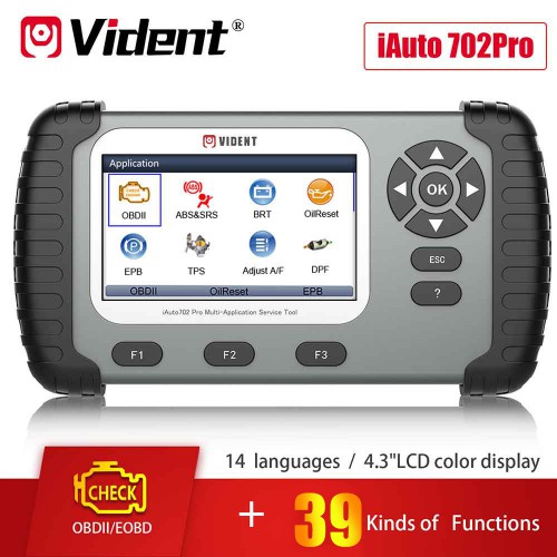 VIDENT iAuto 702Pro Multi-Application ABS SRS Service Tool with 39 Special Functions 3 Years Free Update Online