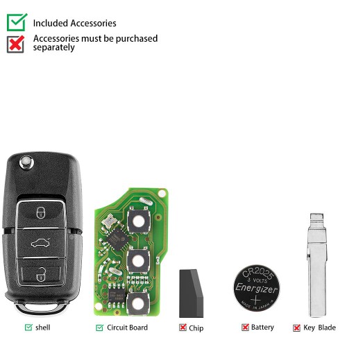Xhorse XKB506EN Wire Remote Key 3 Buttons for VVDI VVDI2 Key Tool(English Version) 5pcs/lot Get 25 Bonus Points for Each Key