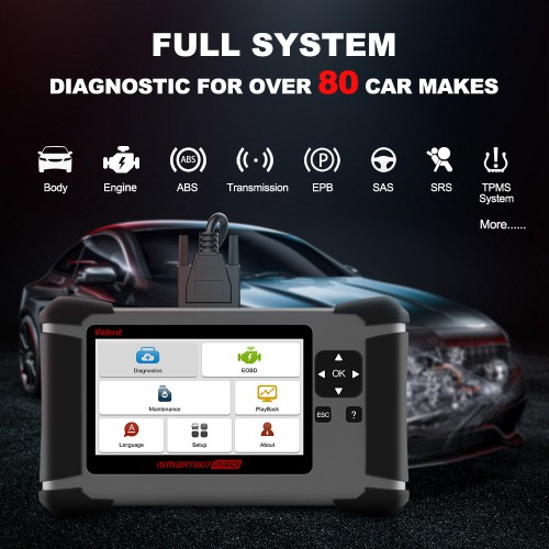[No Tax] Vident iSmart807Pro All System OBD OBDII Scanner OBD OBD2 All Makes Diagnostic Tool  DPF ABS AIRBAG OIL LIFE RESET