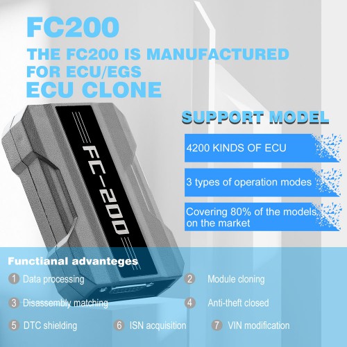 [EU Ship] CG FC200 ECU Programmer Full Version Support 4200 ECUs and 3 Operating Modes Upgrade of AT200