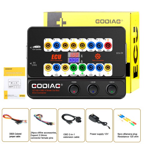 Hotseller Godiag GT100+ GT100 Pro OBDII Breakout Box ECU Bench Connector with Electronic Current Display