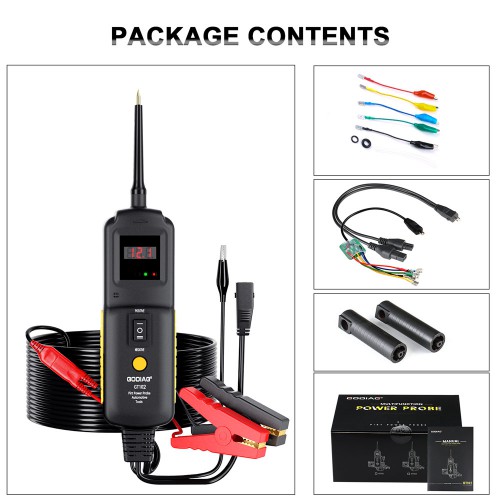 [Promotion Sale] GODIAG GT102 PIRT Power Probe DC 6-40V Vehicles Electrical System Diagnosis/ Fuel Injector Cleaning and Testing/Relay Testing
