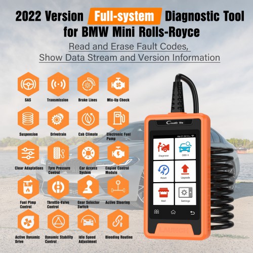 2022 New Launch Creader Elite BMW Full System Diagnostic Tool with Full OBDII Function 1 Year Free Update
