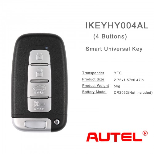 AUTEL IKEYHY004AL Hyundai 4 Buttons Smart Universal Key