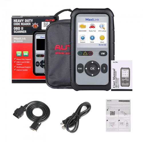 [No Tax] Autel MaxiLink ML529HD Heavy Duty Truck Diagnostic Scan Tool Code Reader with Mode 6, One-Key Ready Test