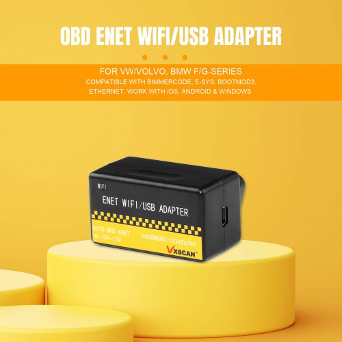 OBD ENET WIFI/USB Adapter DOIP For VW/VOLVO/BMW F/G-series Compatible with BimmerCode/E-SYS/Bootmod3/Ethernet Work with iOS, Android & Windows