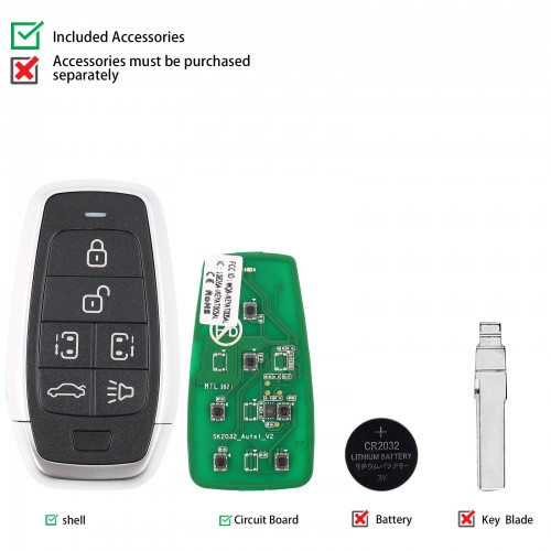 AUTEL IKEYAT006BL AUTEL Independent 6 Buttons Smart Universal Key