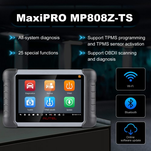 Autel MaxiPRO MP808TS Complete TMPS Diagnostic Tool Support Oil Reset/ DPF/ TPMS/ ABS/ SRS/ EPB (Prime Version of DS808TS)