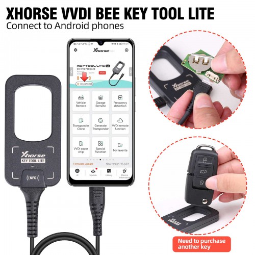 Xhorse VVDI Key Tool Lite Transponder and Remote Generation Tool without Keys