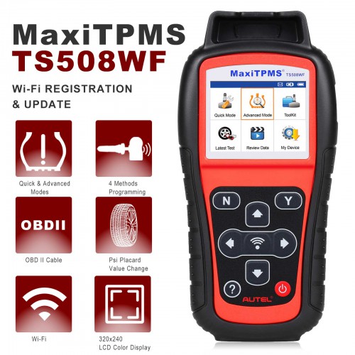 Autel MaxiTPMS TS508WF TPMS Relearn Tool Activate/Relearn All Sensors, Program MX-Sensors (315/433MHz), TPMS Reset/Diagnosis Upgrade of TS508, TS501