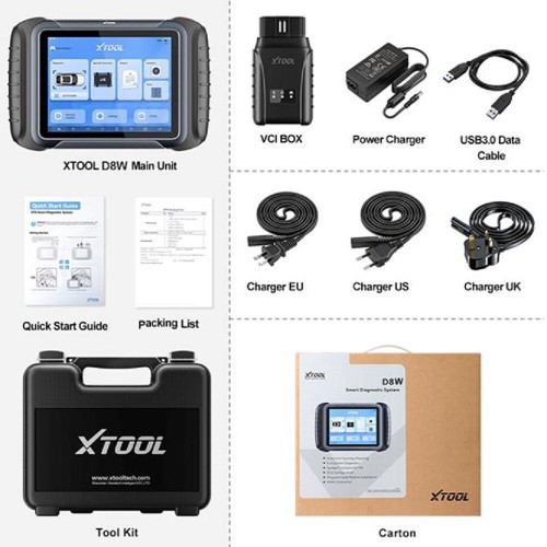Xtool D8w WIFI XTOOL D8W D8 Automotive Diagnostic Scan Tool & Key Programming Support CAN FD & DoIP, ECU Coding, Bi-Directional Control, 38+Resets