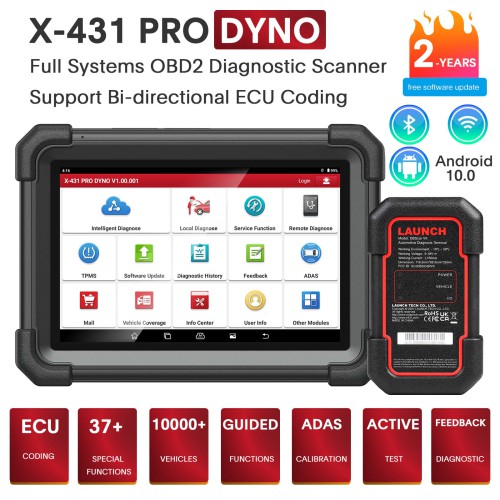 EU Version 2024 Launch X431 PRO DYNO Bidirectional Diagnostic Scanner ECU Coding,CANFD&DOIP, 37+ Service Functions Upgraded Version of X431 Pro Elite
