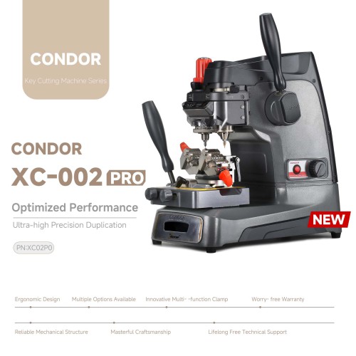 2024 XHORSE Condor XC002 XC-002 PRO Manual Key Cutting Machine PN: XC02P0 Optimized Performance Ultra-high Precision Duplication