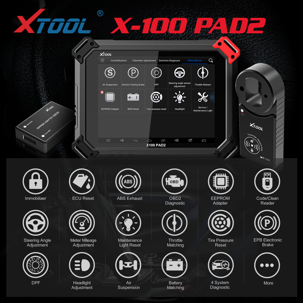 Xtool X100 Pad2 Pro Diagnostic Service Scanner IMMO KEY Programmer Code Reader