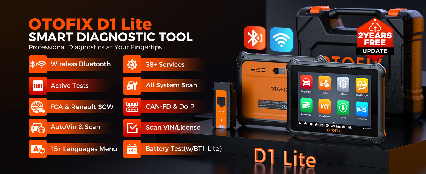 OTOFIX D1 Lite Bidirectional Scan Tool with 2-Year Updates, 2024 Newest All  System Automotive Diagnostic Scanner, 38+ Reset Services, Key Programming