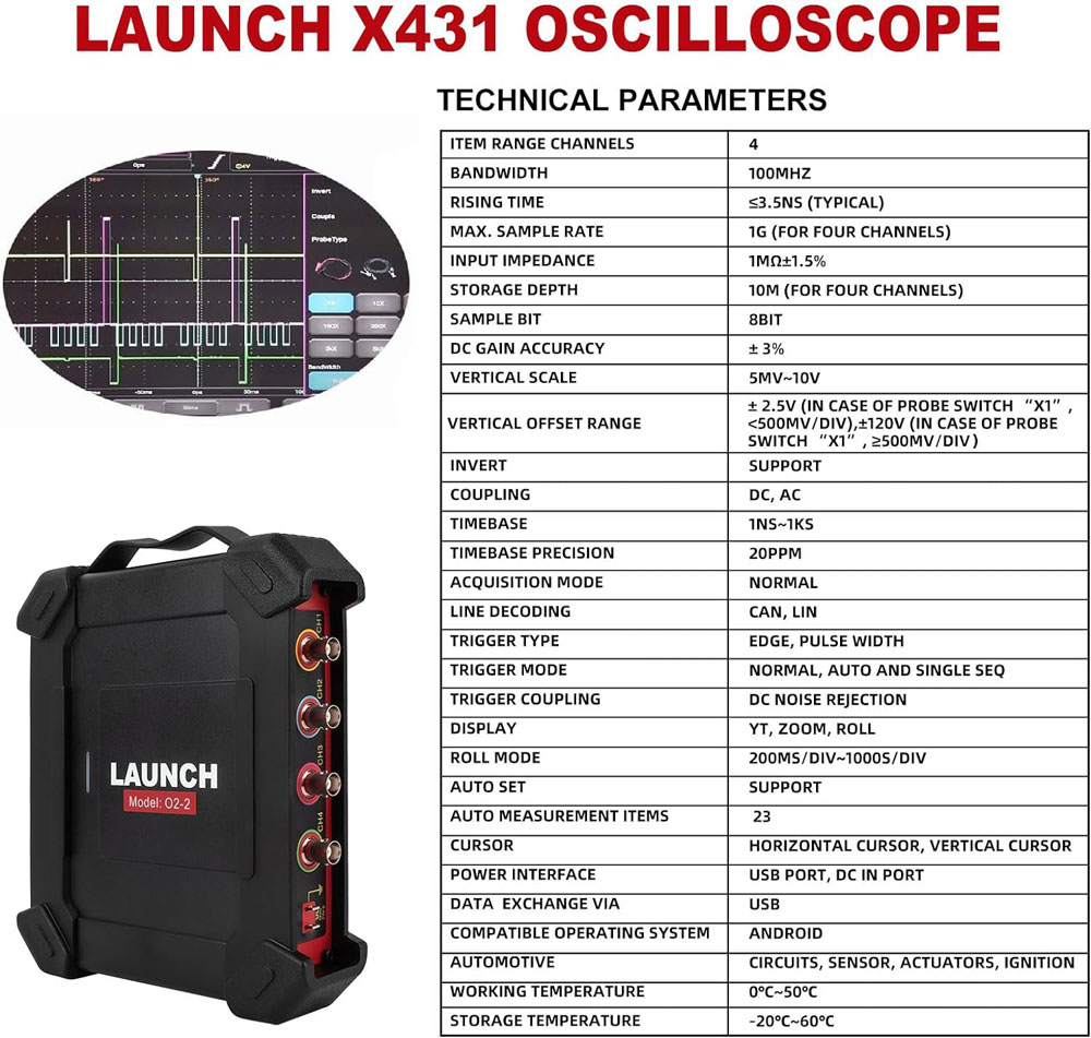 launch o2 specifications